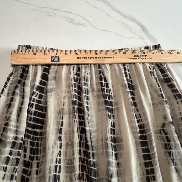 Womens CHICOS 1 Brown Black and Beige Tie Dye Fringed Skirt Pull On Sz Small NWT - Picture 5 of 9